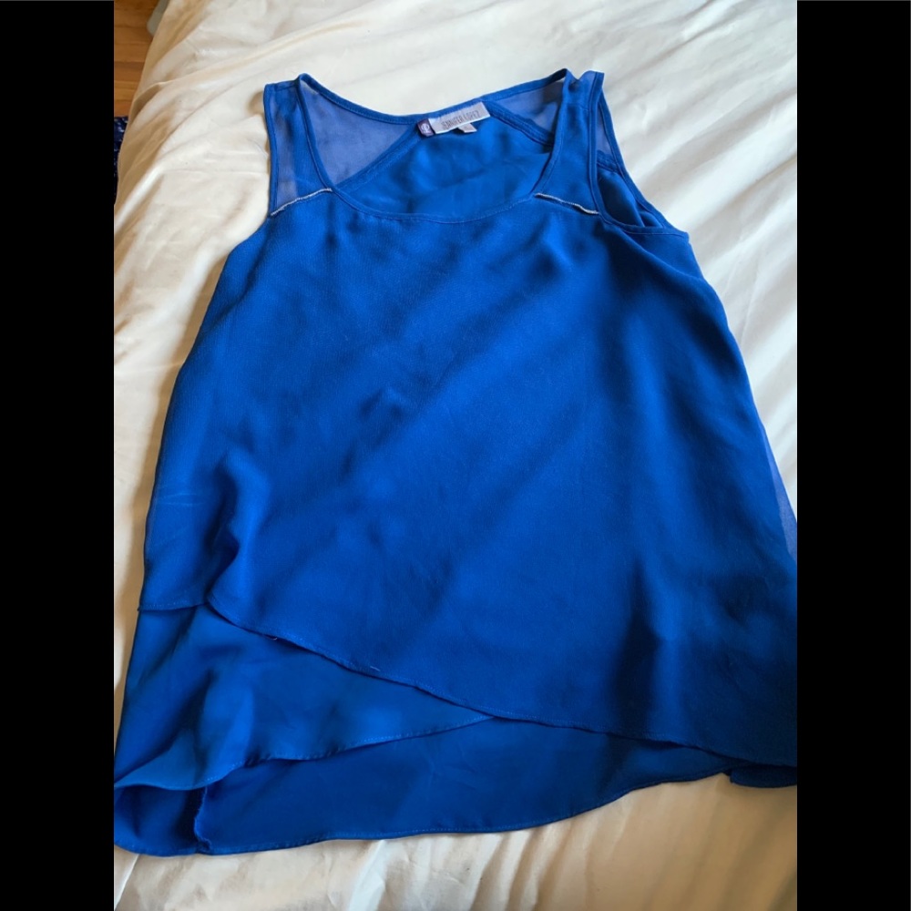 Sleeveless shocking blue top